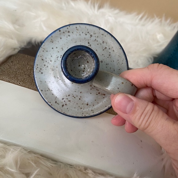 vintage hand made stoneware pottery candlestick holder (MUG SOLD) - Picture 4 of 4